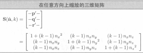 任意方向缩放的三维矩阵