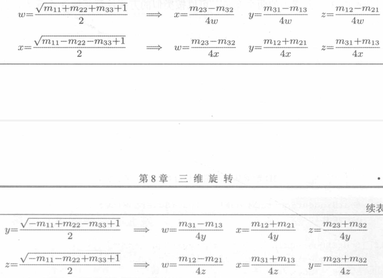 矩阵转换为四元数